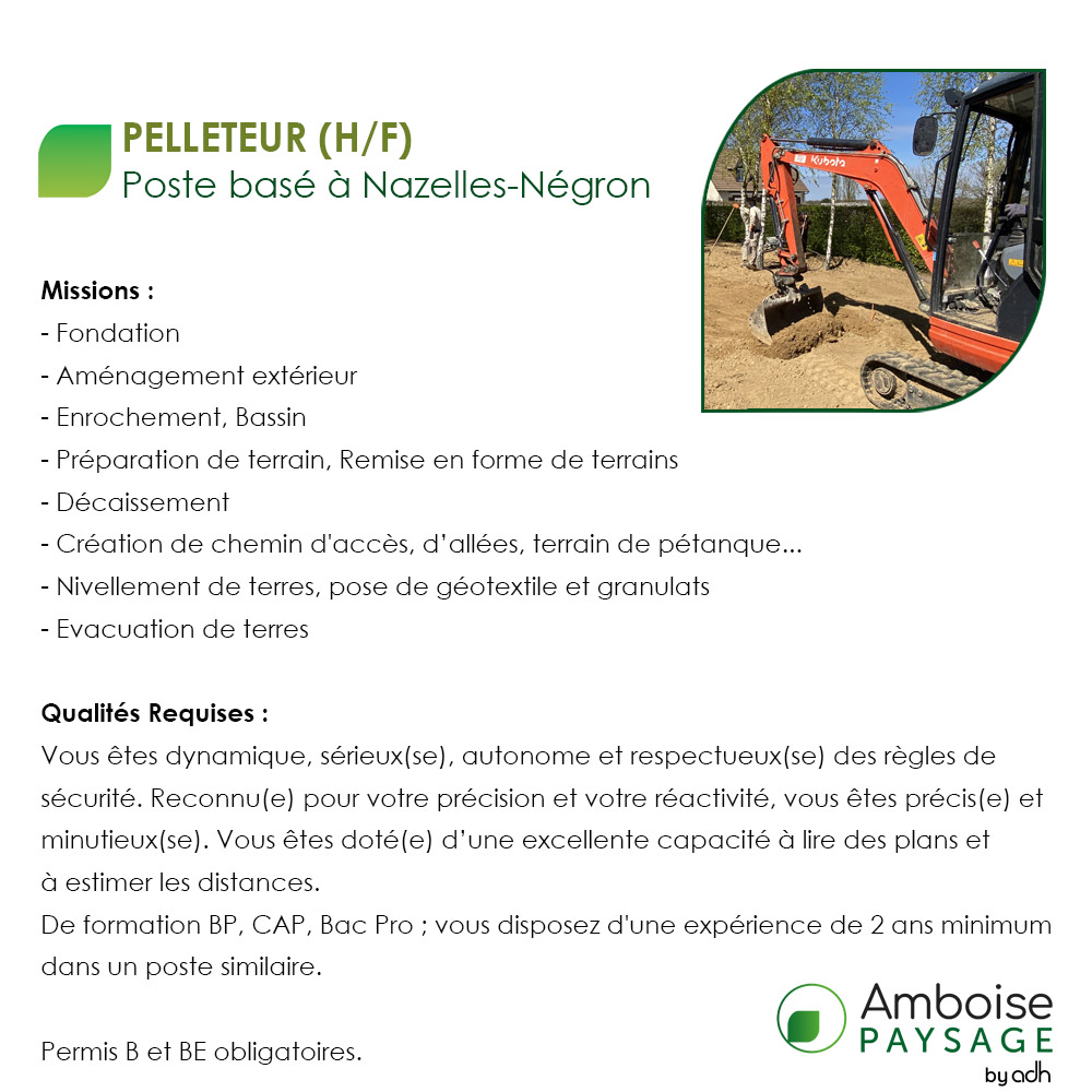 Offre d'Emploi Pelleteur